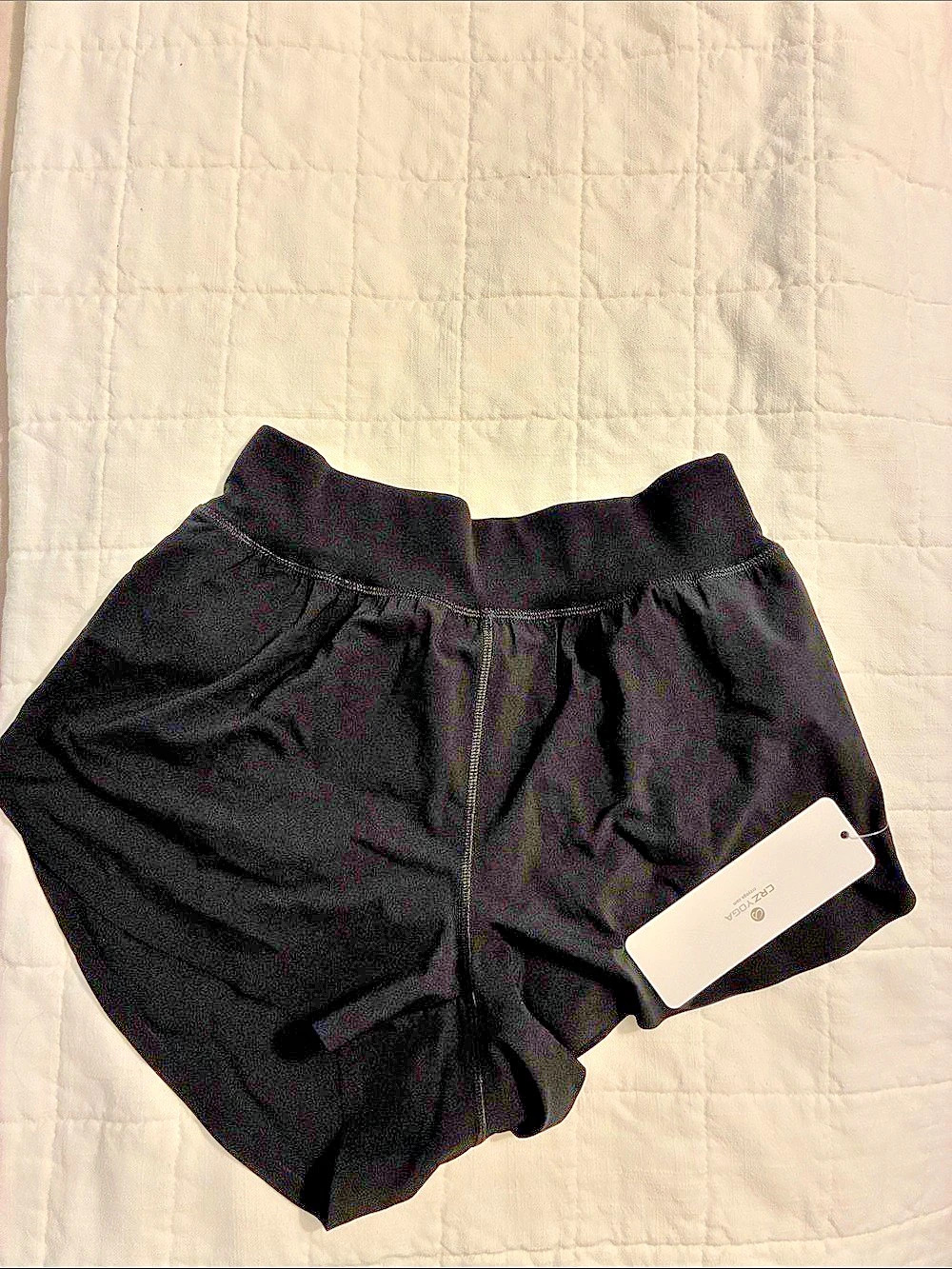 Crzy yoga Black Athletic Shorts NWT